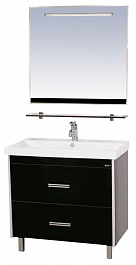 Misty Мебель для ванной Джулия QVATRO 90 2 ящика черная – фотография-1