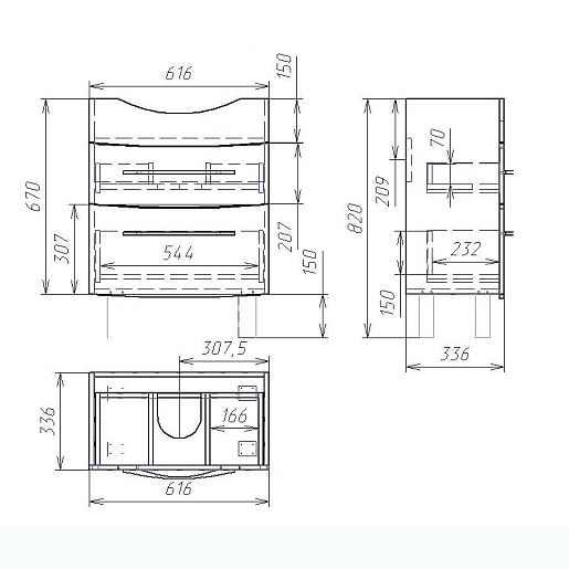 Owl 1975 Тумба с раковиной Vessla stor 65 – фотография-8