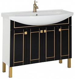 Aquanet Мебель для ванной "Честер 105" черный/золото – фотография-3