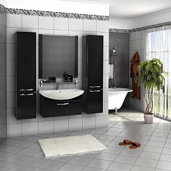 Акватон Мебель для ванной Ария 80 черная – фотография-5