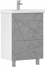 Vigo Тумба под раковину Geometry 2-600 белая/бетон – фотография-1