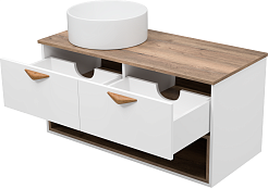 Brevita Тумба под раковину Bergen 105 подвесная дуб галифакс олово/белая – фотография-8