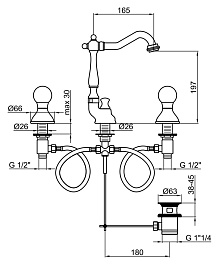 Webert Смеситель Karenina KA750202010 золото, для раковины – фотография-3