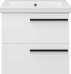 Misty Тумба с раковиной Ненси 60 подвесная белая матовая – фотография-1