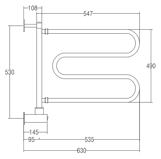Margaroli Полотенцесушитель Vento 500OBC – фотография-2