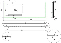 Vincea Мебель для ванной с черной столешницей и раковиной Luxe 140 L подвесная натуральный орех – фотография-15