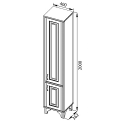 Aquanet Пенал Валенса 40 белый краколет/золото – фотография-3