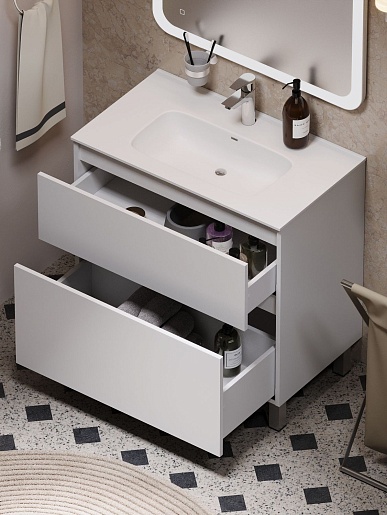 Aquanet Мебель для ванной Вега 80 Flat белая – картинка-9