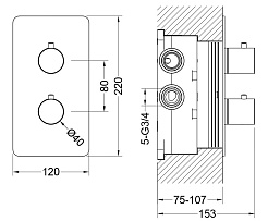 Aquatek Термостатический смеситель для ванны с душем Европа AQ1393MB матовый черный – фотография-3