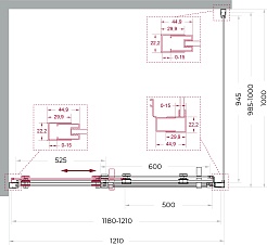 BelBagno Душевой уголок Marino MARINO-2-AH-1-120/100-C-GM 120x100 профиль оружейная сталь стекло прозрачное – фотография-10