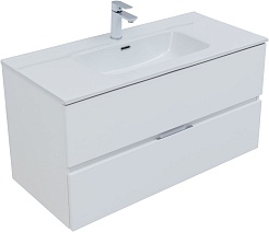 Aquanet Мебель для ванной Алвита New 100 Flat подвесная белая матовая – фотография-5