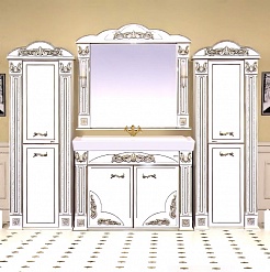 Misty Мебель для ванной Барокко 120 прямая, белая патина – фотография-1