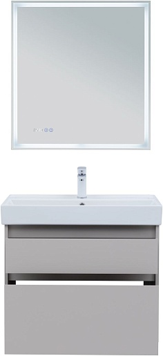 Aquanet Мебель для ванной Nova Lite 2.0 75 подвесная бежевая матовая – фотография-4