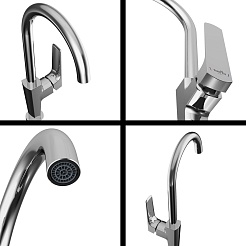 Tokito Смеситель для кухни SENDAL хром TOK-SEN-1013 – фотография-4