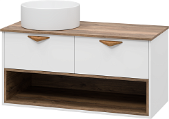 Brevita Тумба с раковиной Bergen 105 подвесная дуб галифакс олово/белая – фотография-4