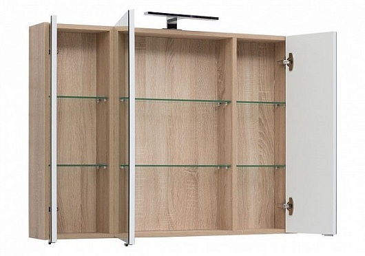 Aquanet Зеркальный шкаф Остин 120 дуб сонома – фотография-4