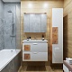 Бриклаер Мебель для ванной Форест 80 подвесная белый/дуб золотой – фотография-17