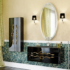 Clarberg Мебель для ванной "Due Amanti 100" черный, ручки золото – фотография-1