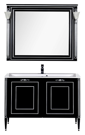 Aquanet Мебель для ванной Паола 120 черная/патина серебро (182132) – фото-1