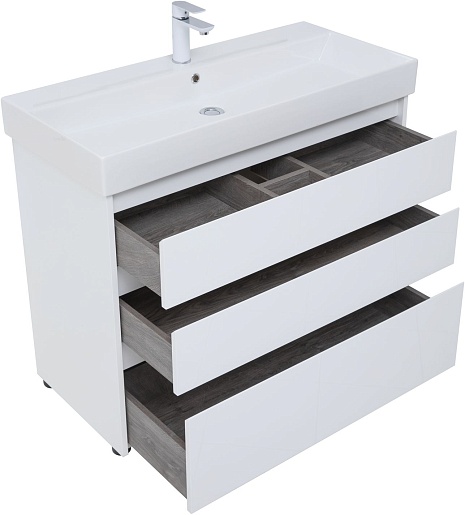 Aquanet Мебель для ванной Nova Lite 100 белая глянцевая – фотография-6