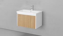Velvex Мебель для ванной подвесная Klaufs 70 белая/дерево – фотография-13