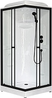 Royal Bath Душевая кабина HP RB 90HP1-T-BL 90x90 стекло прозрачное профиль черный матовый