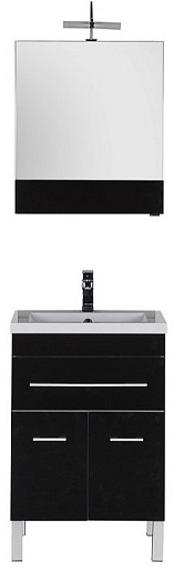Aquanet Мебель для ванной "Верона 58" черная напольная (230309) – фотография-6