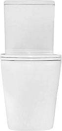 Azario Унитаз-компакт Quadro AZ-2175 безободковый с бачком с сиденьем микролифт белый – фотография-4