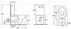 Esbano Унитаз компакт Alagon-C безободковый серый матовый – фотография-5