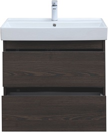 Aquanet Тумба с раковиной Nova Lite 75 подвесная дуб черный – фотография-7