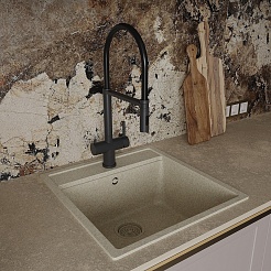 Oliveeka Смеситель для кухни K OL-458009-MB черный матовый – фотография-2