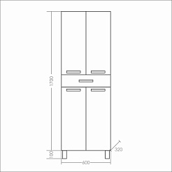 СанТа Пенал для ванной Нептун 60 – фотография-2