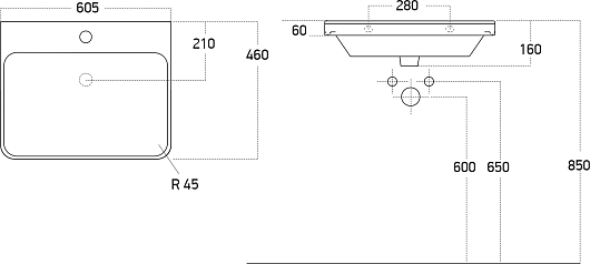 Brevita Тумба с раковиной Victory 60 подвесная серый кашемир – картинка-11