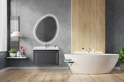 Cezares Тумба с раковиной Giubileo 80 подвесная титан – фотография-10