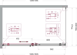 BelBagno Душевой уголок Soft Close-2 SOFT_CLOSE-2-AH-1-130/80-C-Cr 130x80 профиль хром стекло прозрачное – фотография-12
