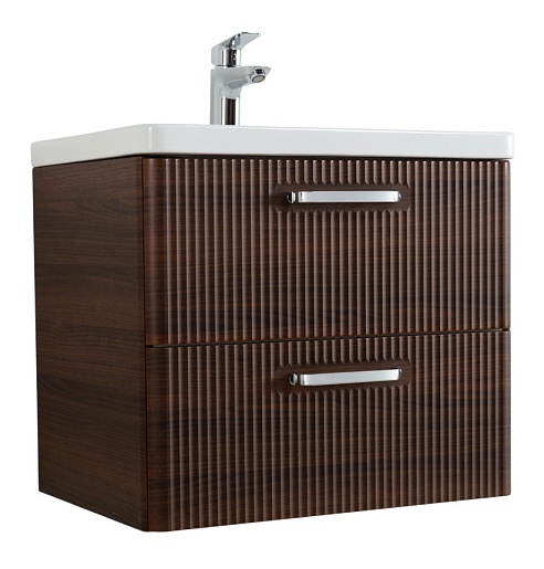 BelBagno Тумба с раковиной Due 60 подвесная Noce ручки Хром полированный – фото-1