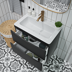 Vivon Тумба под раковину Ostin 60 подвесная черная матовая – фотография-5