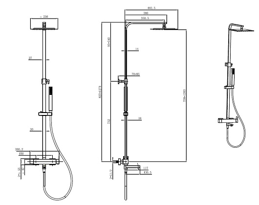 Allen Brau Душевая стойка Infinity 5.21029-31 черный матовый – картинка-17