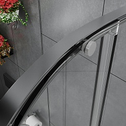 Azario Душевой уголок Shanghai 100/100 профиль матовый графит стекло прозрачное – фотография-5