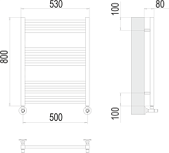 Terminus Полотенцесушитель водяной Сицилия П12 500x800 хром – фотография-3