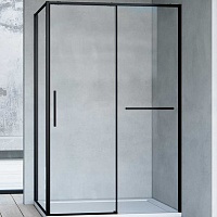 Vincea Душевой уголок Slim Soft 110x80 VSR-1SS8011CLB профиль черный стекло прозрачное