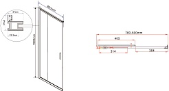Vincea Душевой уголок Garda 110x80 VSS-1G8011CLB профиль черный стекло прозрачное – фотография-6