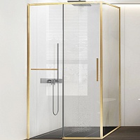 Vincea Душевой уголок Slim Soft 110x80 VSR-1SS8011CLG профиль брашированное золото стекло прозрачное
