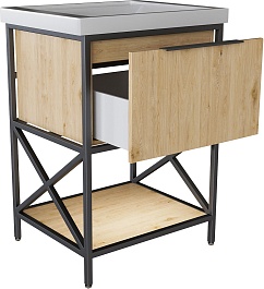 Mixline Тумба с раковиной Бруклин 60 дуб бунратти – фотография-2