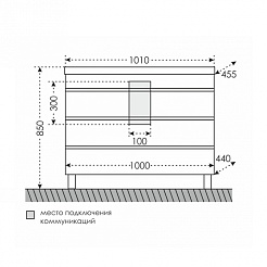 СанТа Тумба с раковиной Марс 100 напольная – фотография-2