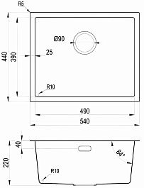 Hoffger Мойка для кухни 5444 Satin – фотография-3