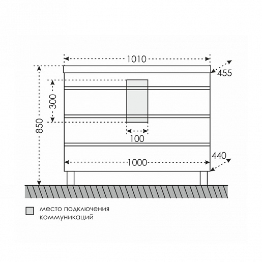 СанТа Тумба с раковиной Марс 100 напольная – фотография-2
