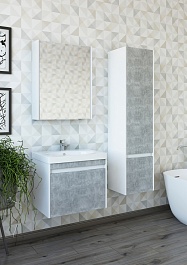 Sanflor Мебель для ванной Калипсо 60 белая, ателье светлый – фотография-5
