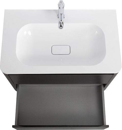 Cezares Тумба с раковиной Relax 80 подвесная оружейная сталь – фотография-6