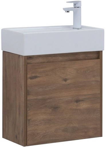Aquanet Тумба с раковиной Nova Lite 50 подвесная дуб рустикальный – фото-1